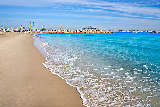 海滩,瓦伦西亚,西班牙,地中海