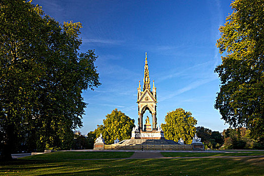 纪念,公园,阿尔伯特亲王纪念碑,海德公园,肯辛顿,伦敦,英格兰