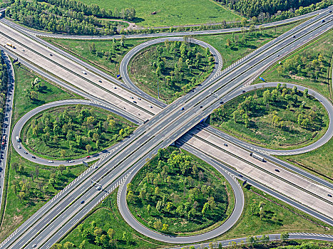 高速公路,连通,三叶草,形状,北方,汉诺威,德国