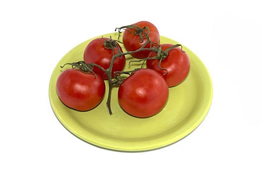 枝条,西红柿,圆,盘子