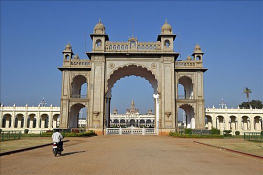 入口,宫殿,迈索尔,印度,南亚