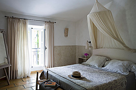 软,自然,客房,蚊帐,棉絮,床单,双人床
