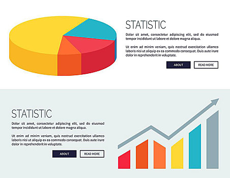 统计,展示,设计,网页,彩色,饼形图,柱状图,矢量,插画,房间,文字