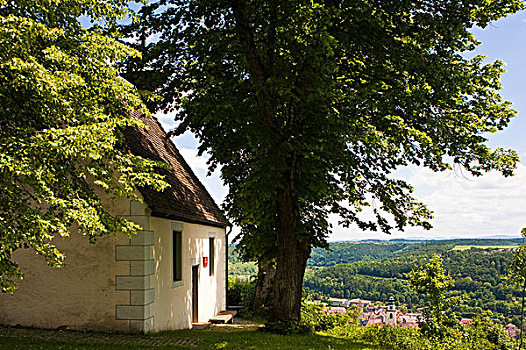 小教堂,内卡河,黑森林,巴登符腾堡,德国,欧洲