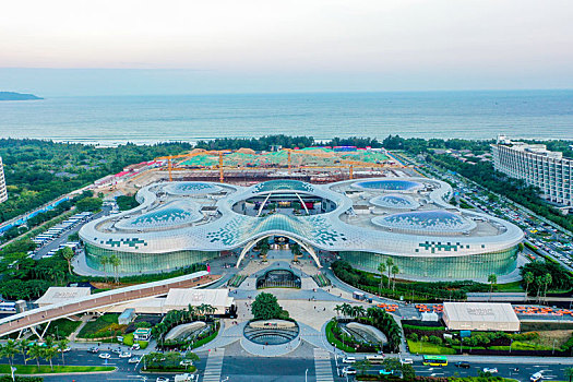 航拍海南三亚国际免税城,三亚海棠湾免税购物中心