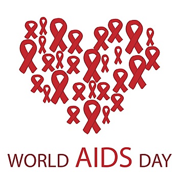 世界,艾滋病,白天,心形,红丝带