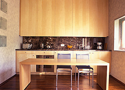 木质,餐桌,金属,椅子,简约,厨房