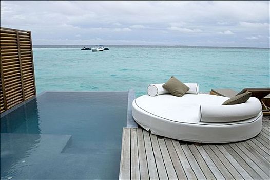 游泳池,水上,马尔代夫,印度洋