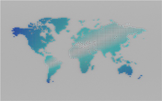 抽象,电脑制图,世界地图,蓝色,圆,圆点