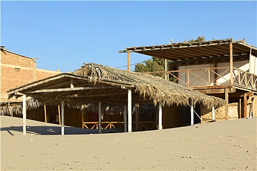 茅草屋顶,建筑,秘鲁