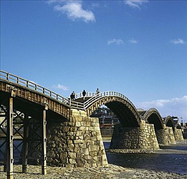 步行桥,木桥,日本,亚洲