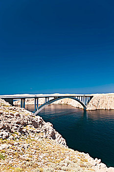 帕格,桥,连接,大陆,岛屿,扎达尔,达尔马提亚,克罗地亚,欧洲