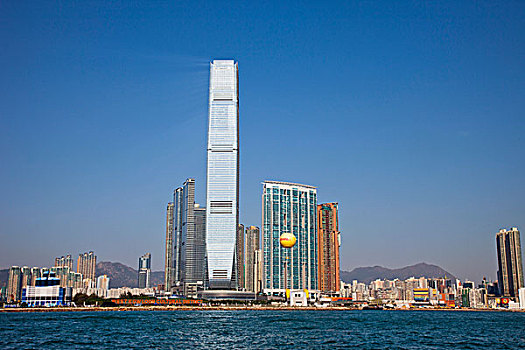 摩天大楼,水岸,国际贸易,中心,西部,九龙,香港,中国