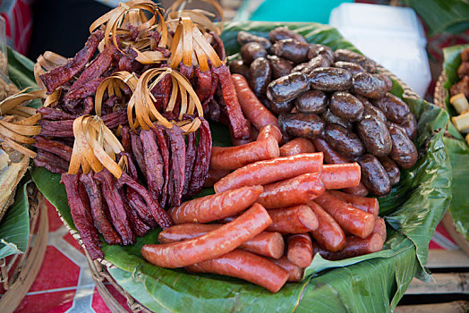 老挝,万象,塔銮寺,节日,食物