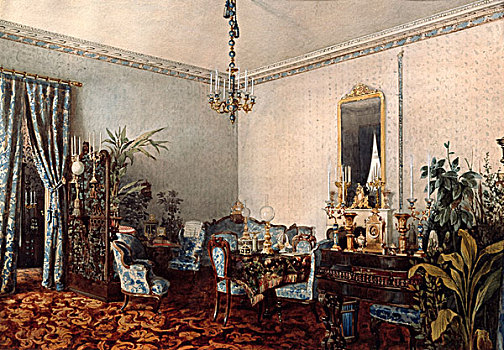 起居室,19世纪,艺术,俄罗斯,博物馆