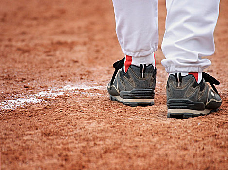 人,穿,棒球,鞋