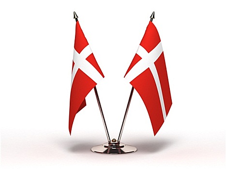 微型,旗帜,丹麦,隔绝