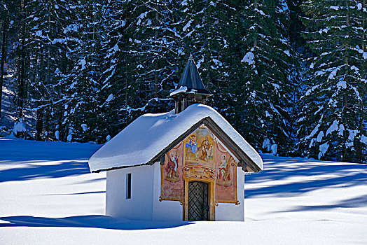 小教堂,冬天,风景