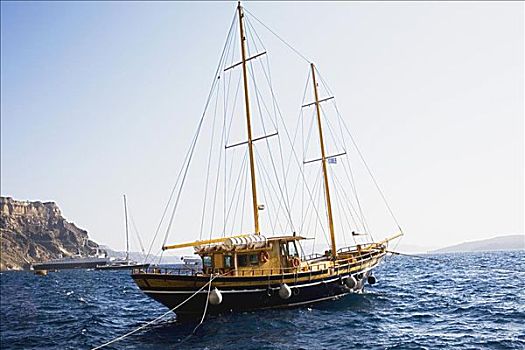 帆船,海中,希腊