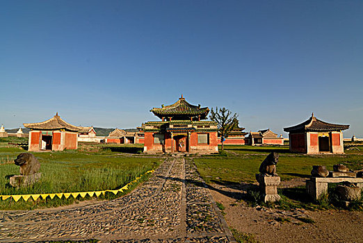 庙宇,复杂,寺院,喀喇昆仑,蒙古,亚洲