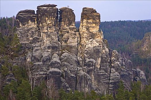 岩石构造,萨克森,德国,欧洲