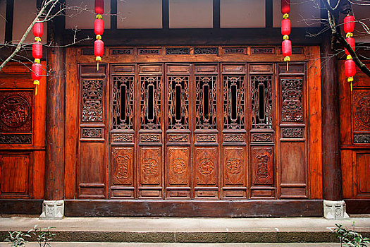 中国传统室内外装饰艺术,这是厢房墙壁图案结构