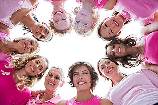 高兴,女人,圆,穿,粉色,乳腺癌