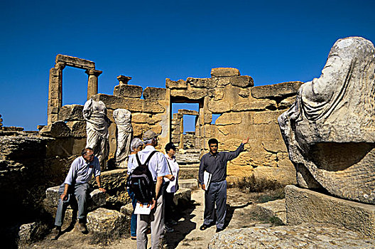 利比亚,靠近,墓地,雕塑,游客