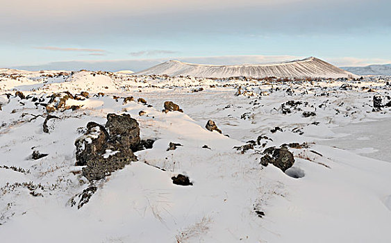 冰岛高地,靠近,湖,米湖,冬天,大雪,大幅,尺寸