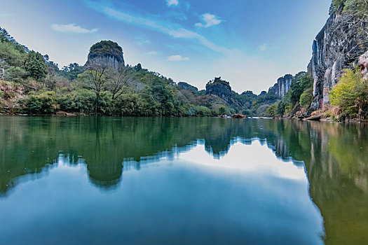 福建省武夷山国家风景名胜区丹霞地貌自然风光