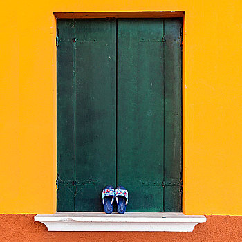 彩色,窗户,威尼斯人,岛屿,布拉诺岛