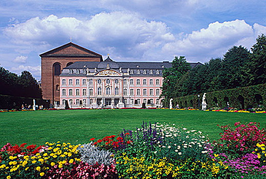 教堂,宫殿,公园,莱茵兰普法尔茨州,德国,欧洲