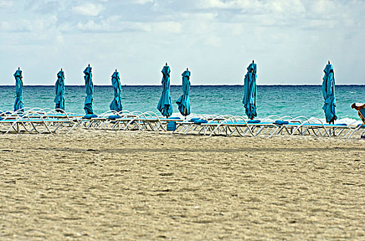 沙滩椅,海滩,南海滩,迈阿密,佛罗里达,美国