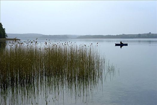 划艇,湖,梅克伦堡前波莫瑞州,德国