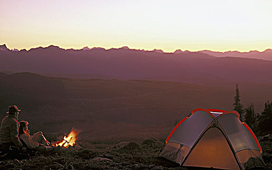 伴侣,露营,靠近,不列颠哥伦比亚省,加拿大