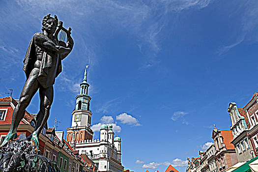 波兰,一个,城市,历史,老城广场,华美,巴洛克,文艺复兴,风格,建筑