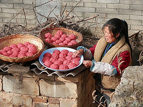 年货,血豆腐,豆腐,猪血,食盐,花椒粉,加工,春节,美味佳肴