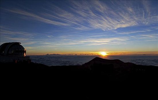 日落,高度,灭绝,火山,莫纳克亚,夏威夷,美国