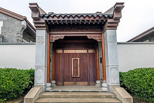 传统庭院中式门楼,山东省即墨古城建筑