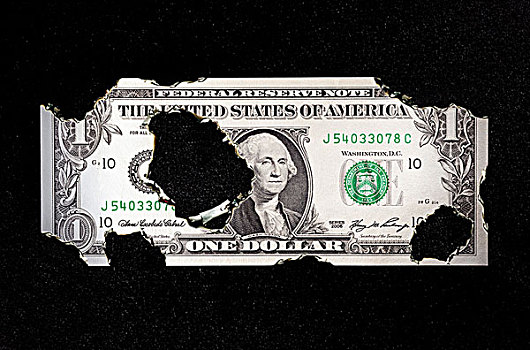 美元,钞票,燃烧,洞,象征,图像,国家,债务,美国