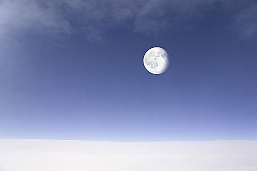 天空,云,月亮,序列,云量,飞行,概念,无限,远景,轻松,梦想,自由,希望,地平线,留白