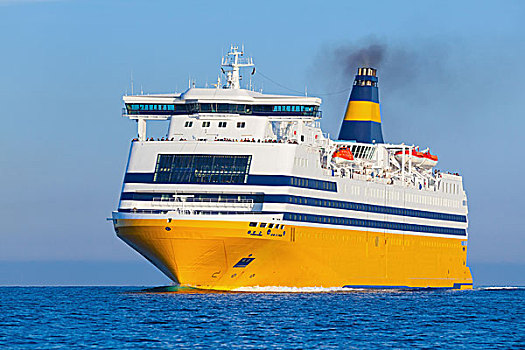 黄色,客船,地中海