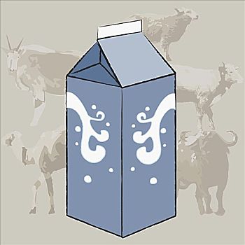 特写,牛奶,纸盒