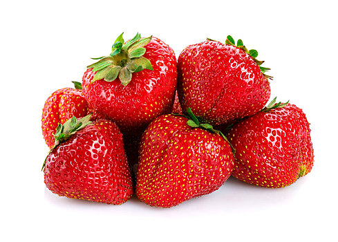 美味,成熟,草莓,隔绝,白色背景,背景