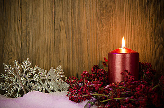 一个,蜡烛,圣诞装饰