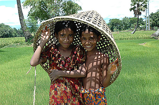 头像,孩子,地点,孟加拉,七月,2005年