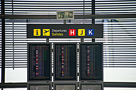 信息板,机场,马德里,西班牙,欧洲