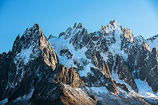 勃朗峰,早晨,夏蒙尼,阿尔卑斯山,法国,欧洲