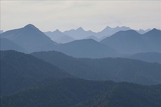 靠近,南,泰根湖,湖,顶峰,山峦