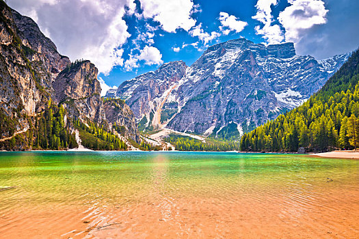 青绿色,水,白云岩,阿尔卑斯山,风景